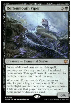 MTG Bloomburrow Rottenmouth Viper Foil 107 - Image 1