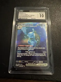 Pokemon Blastoise ex 151 MEW EN Special Illustration Rare #200 CGC 10 GEM Mint - Image 1