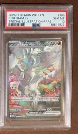 Pokemon PSA 10 Reshiram ex 166/086 Sv: White Flare Holo SIR - Image 1