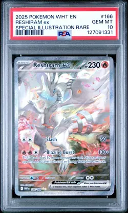 2025 POKEMON SV WHITE FLARE EN | RESHIRAM EX PSA 10 #166/086 SIR SPECIAL RARE - Image 1