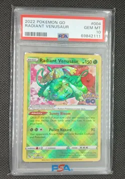2022 POKEMON GO #004 RADIANT VENUSAUR PSA 10 - Image 1