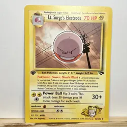 Lt. Surge's Electrode 52/132 Gym Challenge Regular 1st Edition Pokemon TCG - Image 1