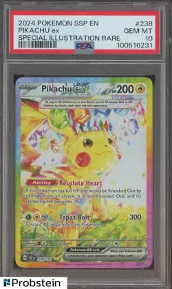 2024 Pokemon SSP EN #238 Pikachu ex Special Illustration Rare PSA 10 GEM MINT - Image 1