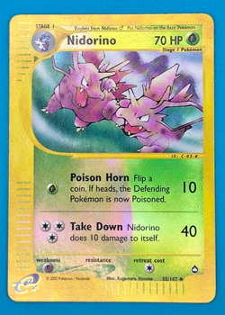 Pokemon Card - Nidorino Aquapolis 55/147 Uncommon Reverse Holo - Image 1
