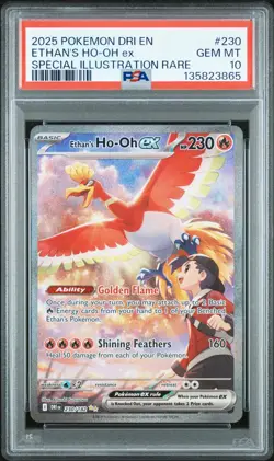 2025 Pokemon PSA Gem Mint 10 Ethan's Ho-Oh SIR Destined Rivals #230 - Image 1