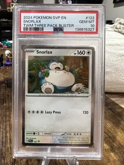 Pokemon TCG Snorlax SVP 122 Twilight Masquerade Black Star Promo PSA 10 - Image 1