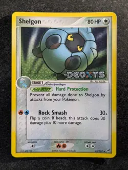 2005 Pokemon SHELGON #45/107 EX Deoxys Unlimited Uncommon Holo Colorless English - Image 1