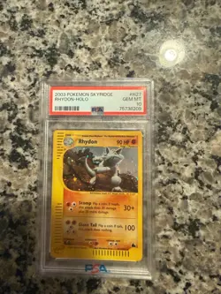 2003 Pokemon Skyridge Rhydon Holo #H27 PSA 10 Card - Image 1