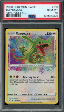 2020 Pokemon Sword & Shield Vivid Voltage #138 Rayquaza PSA 10 Gem Mint - Image 1