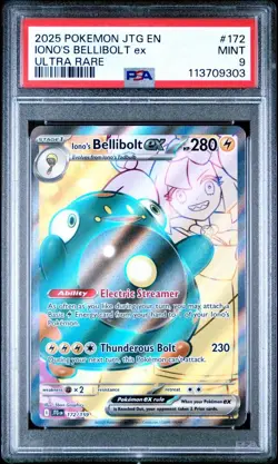 2025 Pokemon Journey Together # 172 Iono's Bellibolt EX Ultra Rare PSA 9 MINT! - Image 1