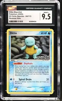 CGC 9.5 Ditto [Squirtle] Delta Species 64/113 Reverse Holo STAMPED Pokemon Card - Image 1