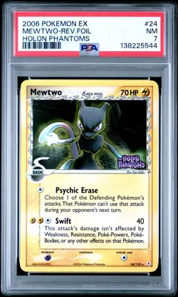 🔥 2006 Pokemon EX Holon Phantoms Mewtwo Rev Foil #24 PSA 7 NM - Image 1