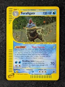 2002 Pokemon FERALIGATR #12/165 Expedition Swirl Holo Rare Vintage English - Image 1