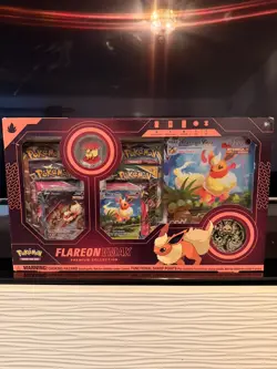 Pokemon TCG: Flareon VMAX Premium Collection Box New Factory Sealed Box - Image 1