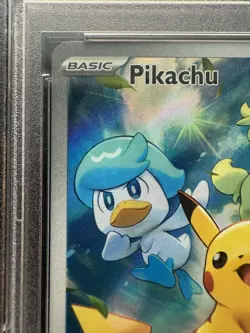 POKEMON PALDEA EVOLVED POKEMON CENTER ETB PROMO SVP #027 PIKACHU PSA 9 - Image 3