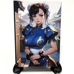 Street Fighter Chun-Li Sexy Hot Anime Waifu Girl Doujin Goddess Glitter Art Card - Image 1