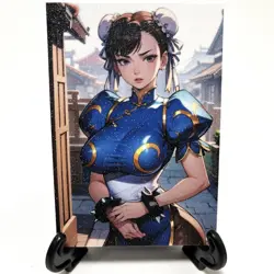 Street Fighter Chun-Li Sexy Hot Anime Waifu Girl Doujin Goddess Glitter Art Card - Image 2