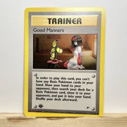 Pokemon TCG Good Manners 111/132 Gym Heroes Card LP 1st Edition - Image 1