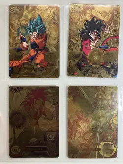 Super Dragon Ball Heroes Goku Blue Xeno SSJ4 GT Gold Promo 4 Card Set Japan - Image 1