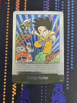 Son Goku E-47 Silver Energy Marker Dragon Ball Manga Booster Card Fusion World - Image 1