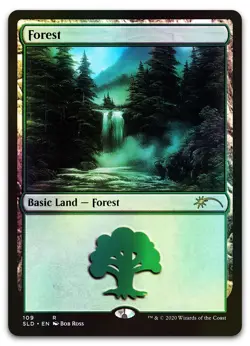 Forest (109) (Bob Ross) #109 (Foil) (NM) Secret Lair Drop SLD Magic MTG - Image 1