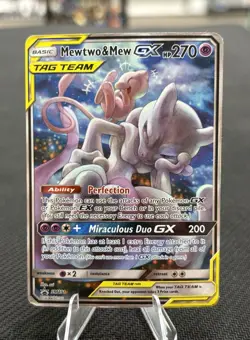Mewtwo & Mew GX SM191 Black Star Promo 2019 Alt Art Holo Pokemon Card TCG - Image 1