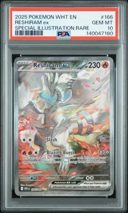 Pokemon PSA 10 White Flare Reshiram ex SIR #166 - Image 1