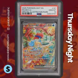 2025 POKEMON WHITE FLARE #167/086 KELDEO EX SPECIAL ILLUSTRATION RARE PSA 10 - Image 1