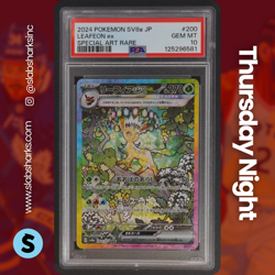 2024 POKEMON SV8 TERASTAL FESTIVAL JP #200/187 LEAFEON SPECIAL ART RARE PSA 10 - Image 1