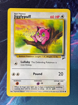 Jigglypuff (LP) - Base Set 2 - Common - 77/130 - Vintage 2000 Pokemon WOTC - Image 1