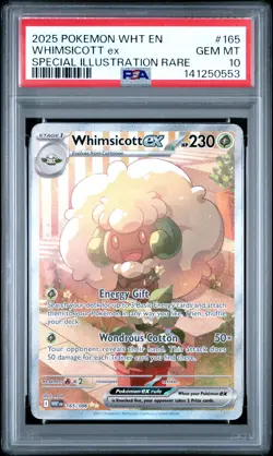 2025 POKEMON WHT EN-WHITE FLARE SPECIAL ILLUSTRATION RARE WHIMSICOTT EX PSA 10 - Image 1