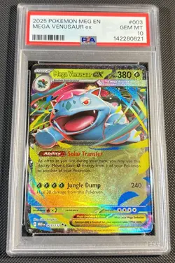 Pokemon 2025 Mega Venusaur EX Mega Evolutions Double Rare PSA 10 - Image 1