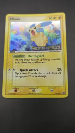 Minun Reverse Holo 37/106 STAMPED Emerald Uncommon Pokemon TCG - Image 4