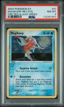 Pokemon Magikarp Reverse Holo 2004 EX Fire Red & Leaf Green #67 PSA 8 NM-MT - Image 1