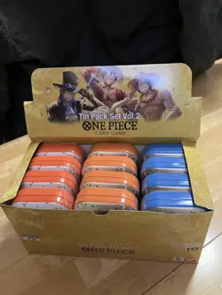 One Piece TCG Tin Pack Set Vol. 2 Set Lot Of 12 TS-02 Display English New - Image 1