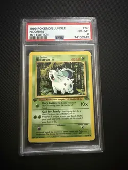 1999 Pokemon Jungle Nidoran 57/64 PSA 8 1st Edition Near Mint - Image 1