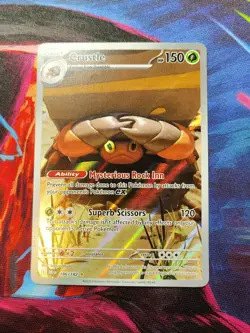 Pokemon TCG Crustle Rare Holo Illustration Card 186/182 Sv10: Destined Rivals NM - Image 1