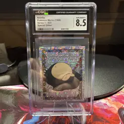 Snorlax Pokemon Merlin 1998 Series 1 - S22 Special Glitter CGC 8.5 NM/Mint+ - Image 1