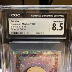 Snorlax Pokemon Merlin 1998 Series 1 - S22 Special Glitter CGC 8.5 NM/Mint+ - Image 4