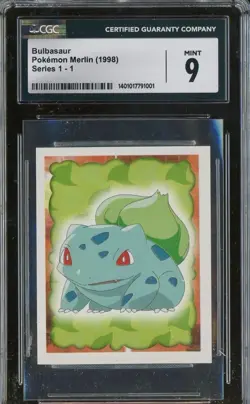 1998 Pokemon Merlin Series 1 #1 Bulbasaur CGC 9 MINT - Image 1