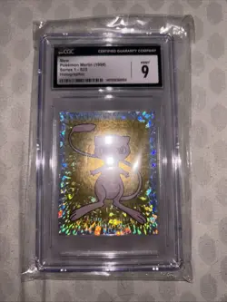 1998 Pokemon Merlin Mew Series 1 S25 Gold Holographic Sticker CGC 9 - Image 1