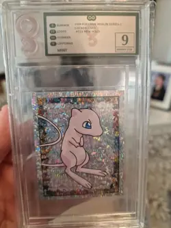 1999 Pokemon Merlin Series 1 Sticker Card #S23 Mew Holo OG Grading 9 - Image 1