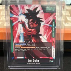Son Goku FB05-049 Leader Alternate Art New Adventure Dragon Ball Super TCG Card - Image 2
