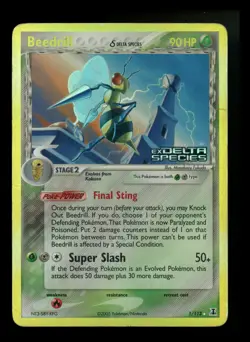 Beedrill 1/113 EX Delta Species 2005 Reverse Holo Rare Pokemon Card TCG - Image 1