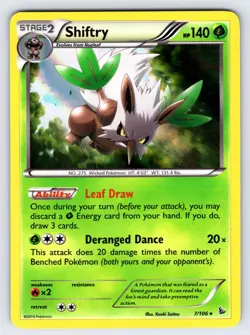 Shiftry 7/106 2014 XY Flashfire Set Pokemon Card Nintendo Holo Rare - VLP - Image 1