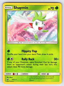 Shaymin 7/73 2017 S&M Shining Legends Pokemon Card TCG Nintendo Holo Rare - VLP - Image 1