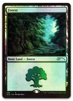 Forest (108) (Bob Ross) #108 (Foil) (NM) Secret Lair Drop SLD Magic MTG - Image 1