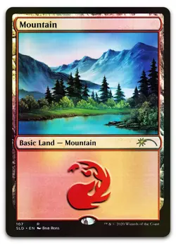 Mountain (107) (Bob Ross) #107 (Foil) (NM) Secret Lair Drop SLD Magic MTG - Image 1