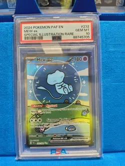 Pokemon Mew EX Bubble Mew PSA 10 Gem Mint 232/091 Sir SV Paldean Fates - Image 1