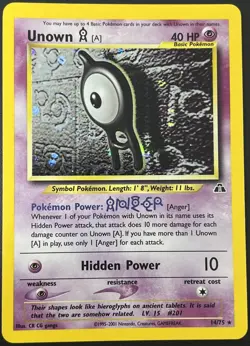 Unown 14/75 Neo Discovery Rare Holo Pokemon Card LP - Image 1